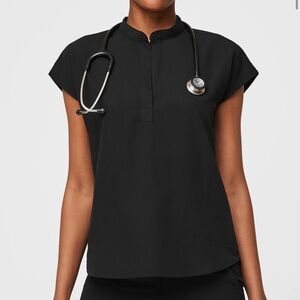 Figs Black Rafaela Oversized Scrub Top